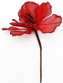 DECOLED Umělá květina červená, 20,5x17 cm