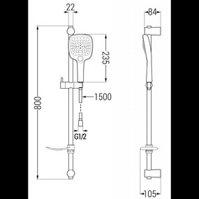 Mexen sprchový set DF17, chróm, 785174582-00