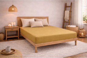 Kvalitex Luxusné bavlnené JERSEY prestieradlo s lycrou 90x200 cm - béžové