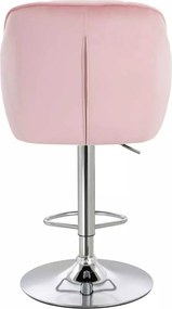 LuxuryForm DESIGN Barová stolička AVOLA VELUR na striebornom tanieri - svetlo ružová