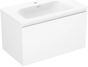 Mexen Orio, kúpeľňová skrinka 80 cm s umývadlom Vela, 1 zásuvka, biela matná, 91A10-08047-1-BF01-W23M01