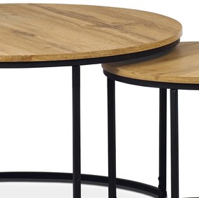 BONTEC Konferenčný stolík 80x80cm, mdf, divoký dub, AF-3002 OAK Farba: Hnedá