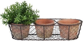 KERAMICKÝ KVETINÁČ SADA 3KS 9,8X36,7X13 CM TEHLOVÁ