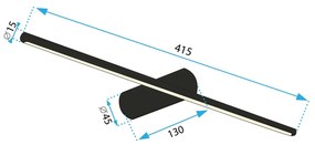 Toolight Toolight, LED nástenné svietidlo 40cm 6W 4000K APP1344-W, zlatá lesklá, OSW-02434