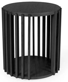 Čierny odkladací stolík Woodman Drum, ø 53 cm