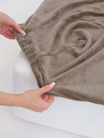 Plachta mikroplyš Deluxe 180 x 200 cm - sivohnedé