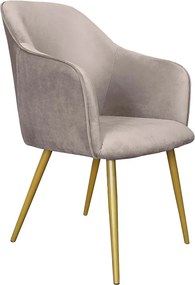 Šedá jedálenská stolička so zlatými nohami Gilda - 58*56*83 cm