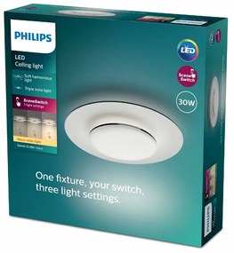 Philips 8720169195196 stropné LED svietidlo Garnet, čierna, 1x 30 W 3100lm 2700K IP20