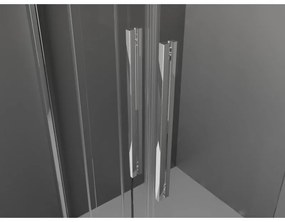 Mexen Velar L Duo, posuvné sprchové dvere do otvoru 150 cm, 8mm sklo námraza, chrómová, 871-150-003-32-01