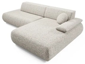 Rohová rozkladacia sedacia súprava s úložným priestorom do tvaru L PRATO pravá béžová