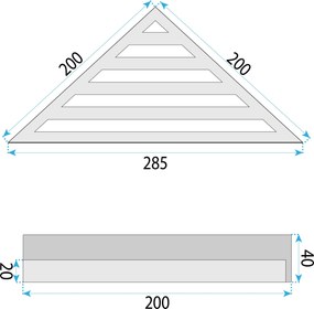 Rea Rea, kúpeľňová polica 285x145x40 mm, SF07, brúsená oceľ, REA-47005