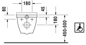 Duravit Starck 3 - Závesné WC 360x700 mm, biela 2203090000