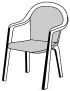 Doppler SPOT 6118 monoblok nízky - polster na stoličku, bavlnená zmesová tkanina