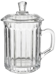 Sklenený hrnček s viečkom - 11*9*15 cm / 250 ml