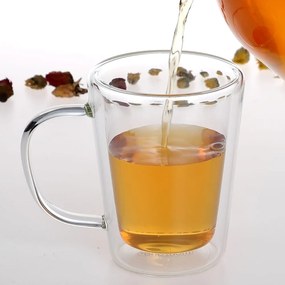 Monzana Čajník so sitkom TEA 1,2L+4 šálky, priesvitná, strieborná