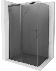 Mexen Omega, sprchovací kút s posuvnými dverami 110 (dvere) x 80 (stena) cm, 8mm sklo, chrómový profil-šedé sklo, 825-110-080-01-40