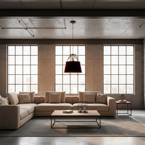 Toolight Toolight, závesná kovová stropná lampa 1xE27 APP422-1CP, čierna, OSW-00552