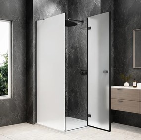 Polysan Polysan, GLOBE GUN METAL štvorcová sprchová zástena 800x800mm, matné sklo, pravé, GB1080-3215MRGM