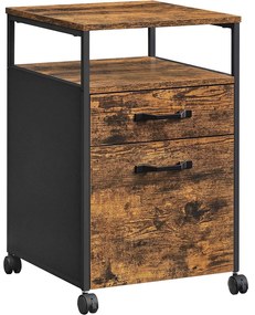 Kartotéka s 2 zásuvkami, rustikálna hnedá a čierna