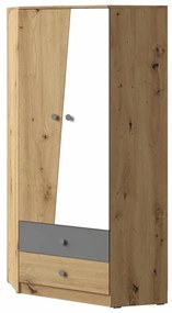 Skriňa rohová Nero 02  87 – Šedá Mat