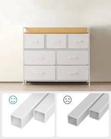 Komoda KIRA so zásuvkami, biela/hnedá