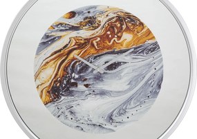 Nástenné hodiny Zrkadlo 60 cm sivé/viacfarebné