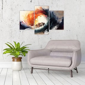 Obraz - Vo víre povodne, akvarel (90x60 cm)