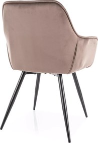 SI Čerešňová zamatová stolička kapučín