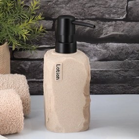Dávkovač mydla Paola, piesková/s čiernymi prvkami, 400 ml