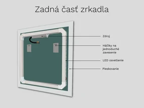 Atypické zrkadlo do kúpeľne s LED osvetlením A7