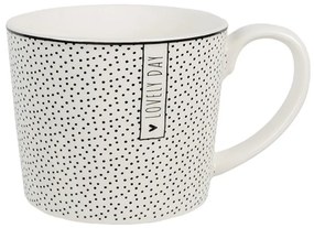 Biely hrnček s bodkami Lovely Day - 12*8*7 cm / 275 ml