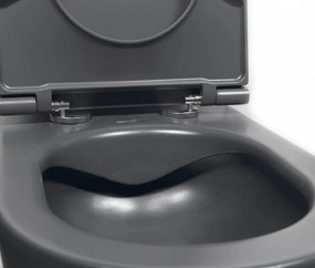 Isvea Isvea, INFINITY závesná WC misa, Rimless, 36,5x53cm, antracit, 10NF02004-2C