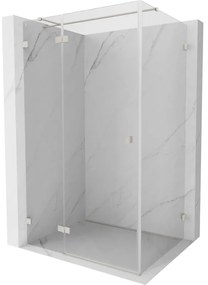 Mexen Lunar T, výklopný ľavý sprchový kút 140 x 100 cm, 8mm číre sklo, oceľový profil, 834T-140-100-97-00-L