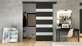 Interiérové posuvné dvere Opera 90 V, Farby: čierny / biely lacobel