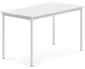 Stôl SONITUS, 1200x700x720 mm, HPL - biela, biela