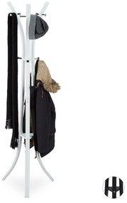 Voľne stojaci kovový vešiak Relaxdays biely – RD10024310