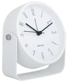 Karlsson  5989WH dizajnový budík biely, priemer 12cm