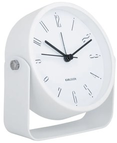 Karlsson  5989WH dizajnový budík biely, priemer 12cm