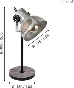 Eglo 79365 - Stolná lampa BARNSTAPLE 1xE27/40W/230V