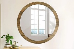 Okrúhle zrkadlo s potlačou Staré drevo fi 100 cm