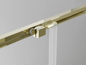 Mexen Exo, posuvné sprchové dvere, 200 cm, transparentné sklo, zlatá, 8151-200-000-50-00