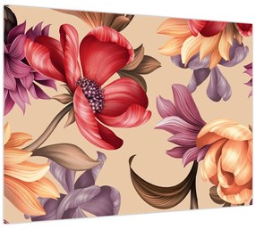 Obraz - Vintage kvety (70x50 cm)