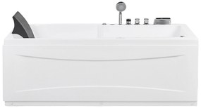 Vírivá vaňa s LED osvetlením ľavostranná 169 x 81 cm biela ARTEMISA Beliani