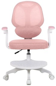 Detská otočná stolička Neoseat JUNI 009 s podnožou — látka, ružová