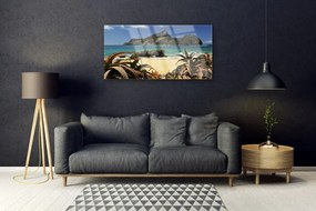 Skleneny obraz Pláž more skala príroda 100x50 cm
