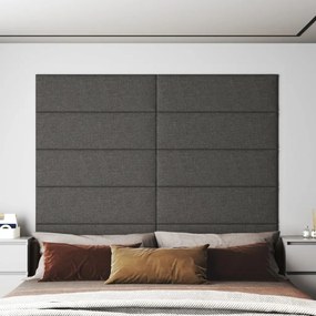 Nástenné panely 12 ks tmavosivé 90x30 cm látka 3,24 m²