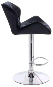 LuxuryForm DESIGN Barová stolička MILANO VELUR na striebornom tanieri - čierna