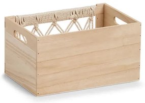 Drevená debnička, box v boho štýle MACRAMÉ 30x20x16