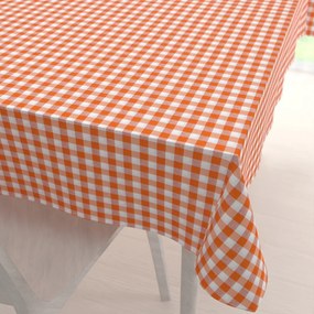 Biante Dekoračný obdĺžnikový obrus Rebeka RE-005 Oranžovo-biela kocka stredná 100x140 cm