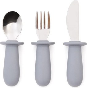 Modrý plastový/zo silikónu detský príbor 3 ks Lili – Kave Home